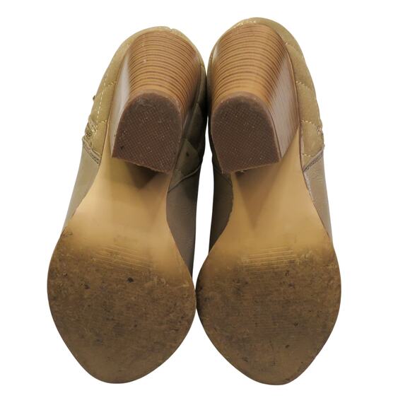 Shoe Dazzle Pattie Taupe Quilted Block Heel Booties Ankle Boots Size 7 - Picture 7 of 9